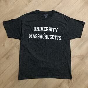 Champion University Of Massachusetts UMass Amherst T-Shirt Men's Large L Gray